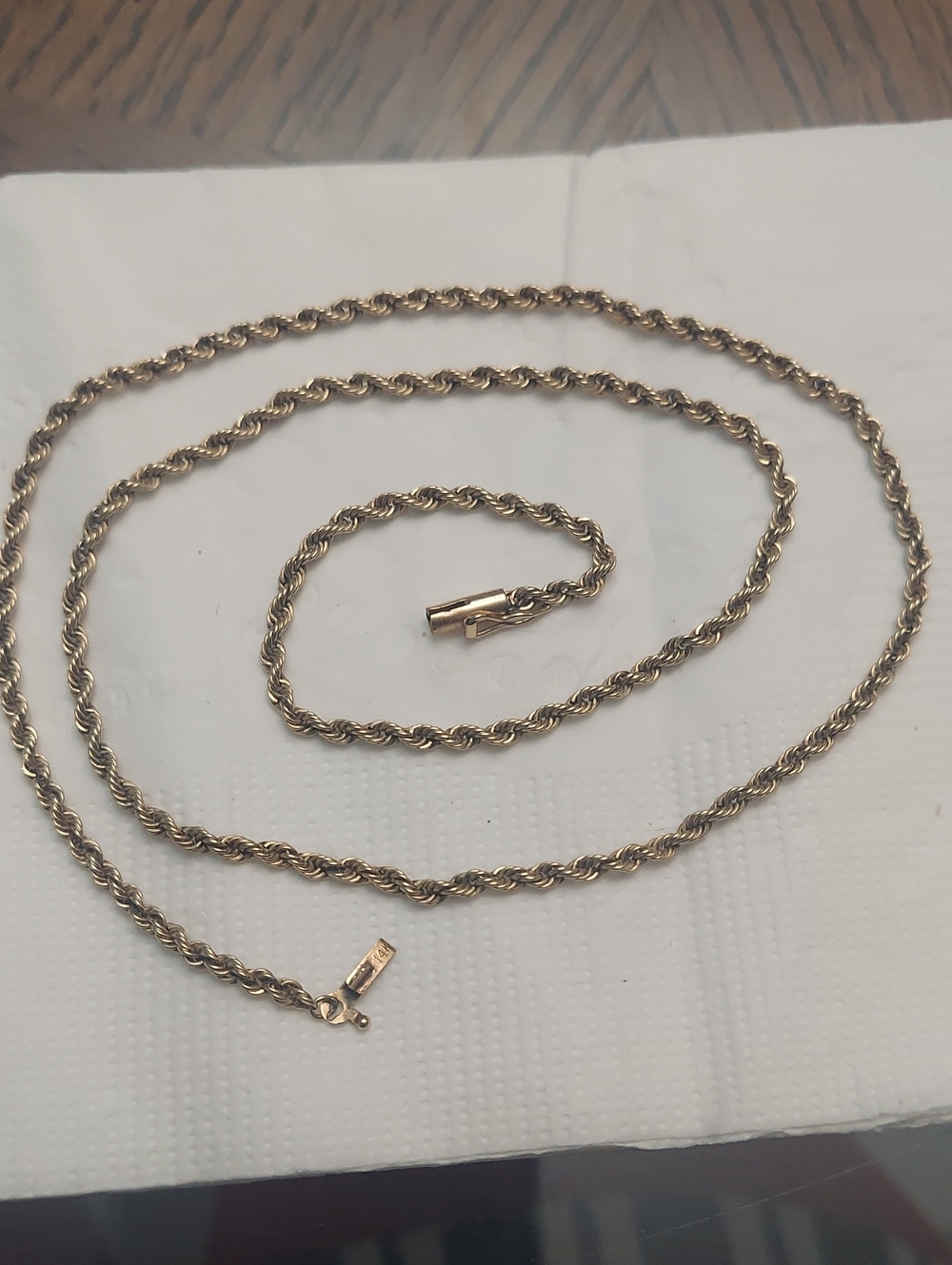 14k Solid 22" Rope Chain